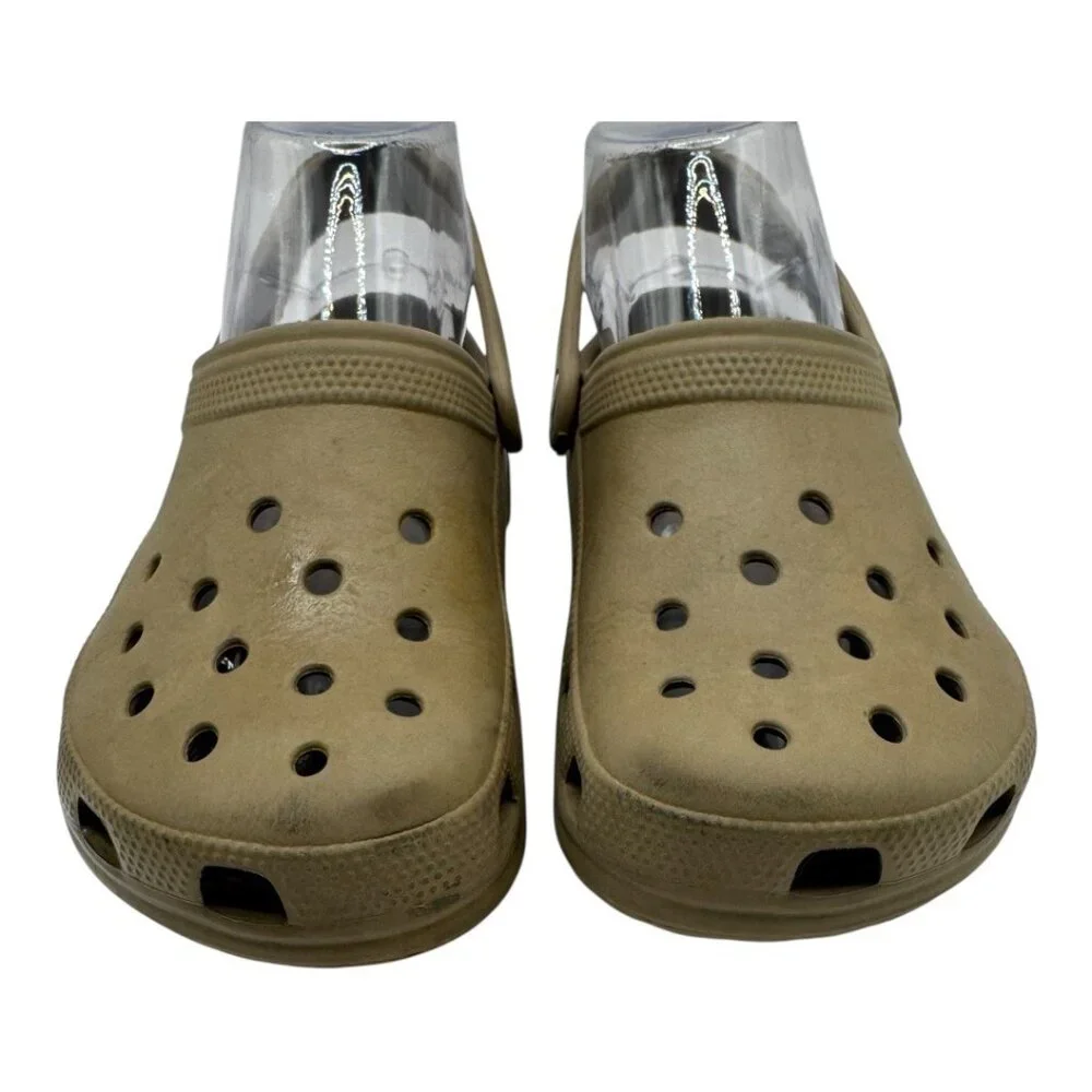 Crocs Shoes Youth Unisex 3 Boys Tan Solid Classic Clog Retro‎ Outdoor